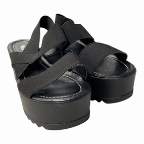 Sandals Heels Platform By Wanted In Black, Size:5.5