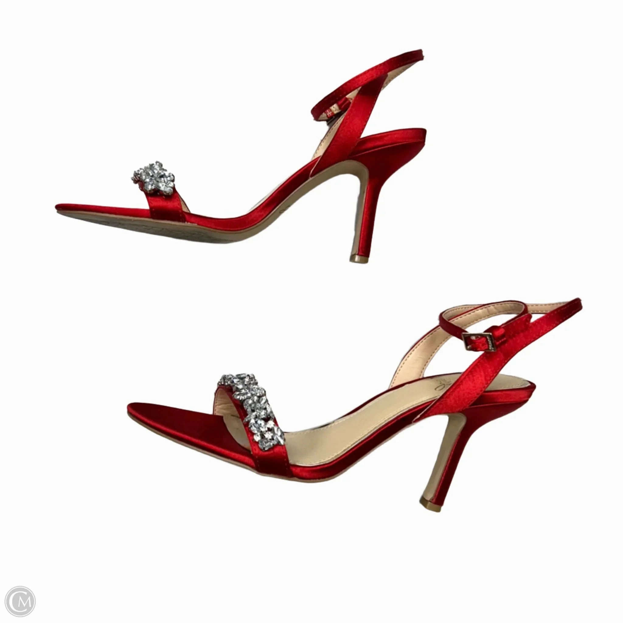 Sandals Heels Stiletto By Badgley Mischka In Red, Size: 8