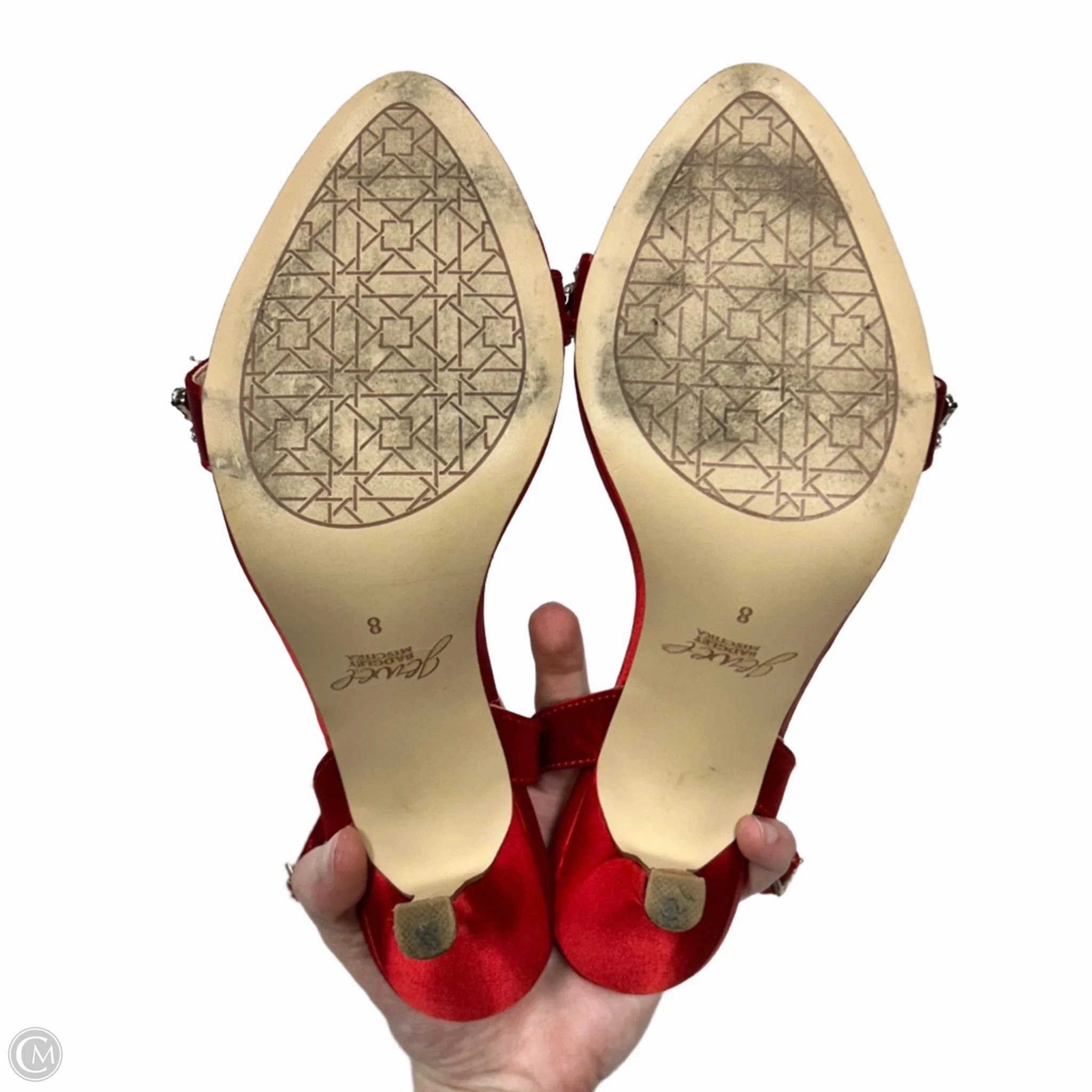 Sandals Heels Stiletto By Badgley Mischka In Red, Size: 8
