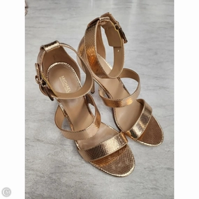Sandals Heels Stiletto By Michael By Michael Kors In Gold, Size: 10