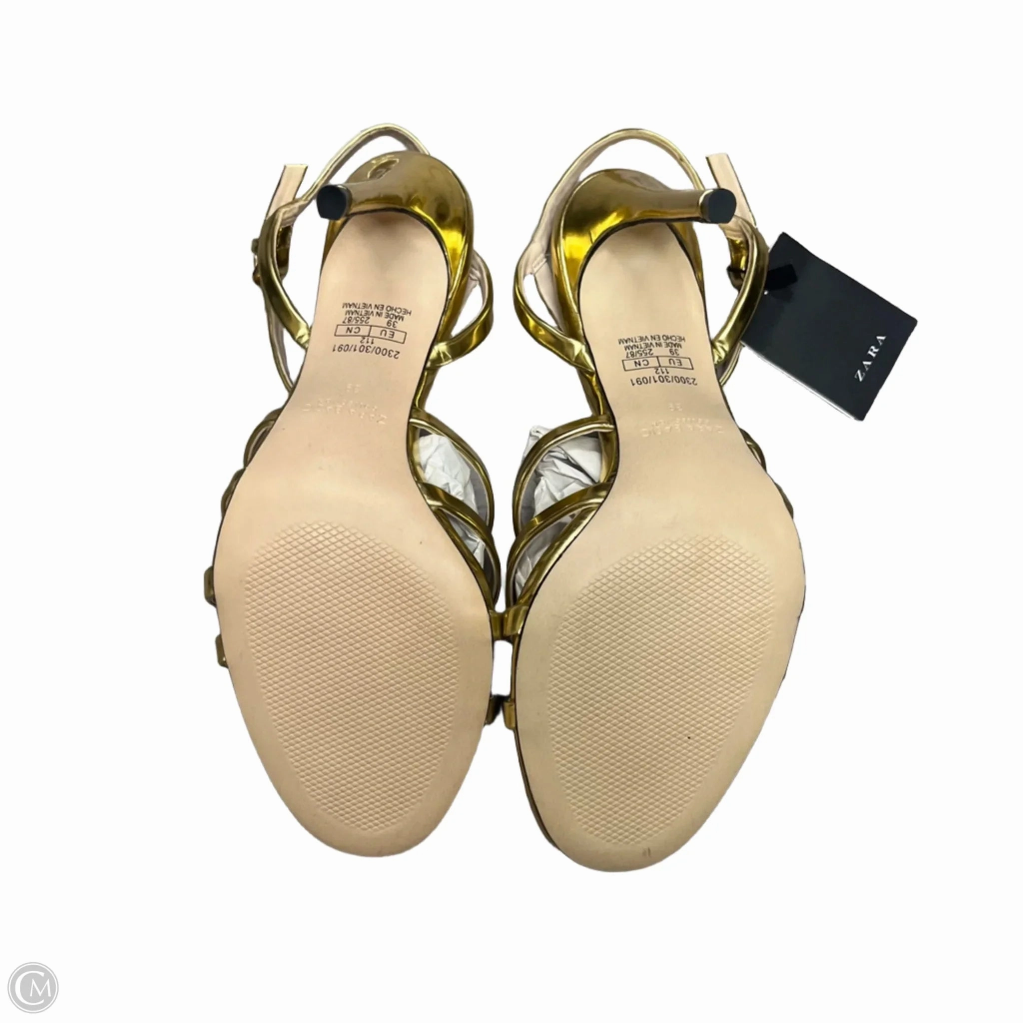 Sandals Heels Stiletto By Zara In Green, Size: 8.5