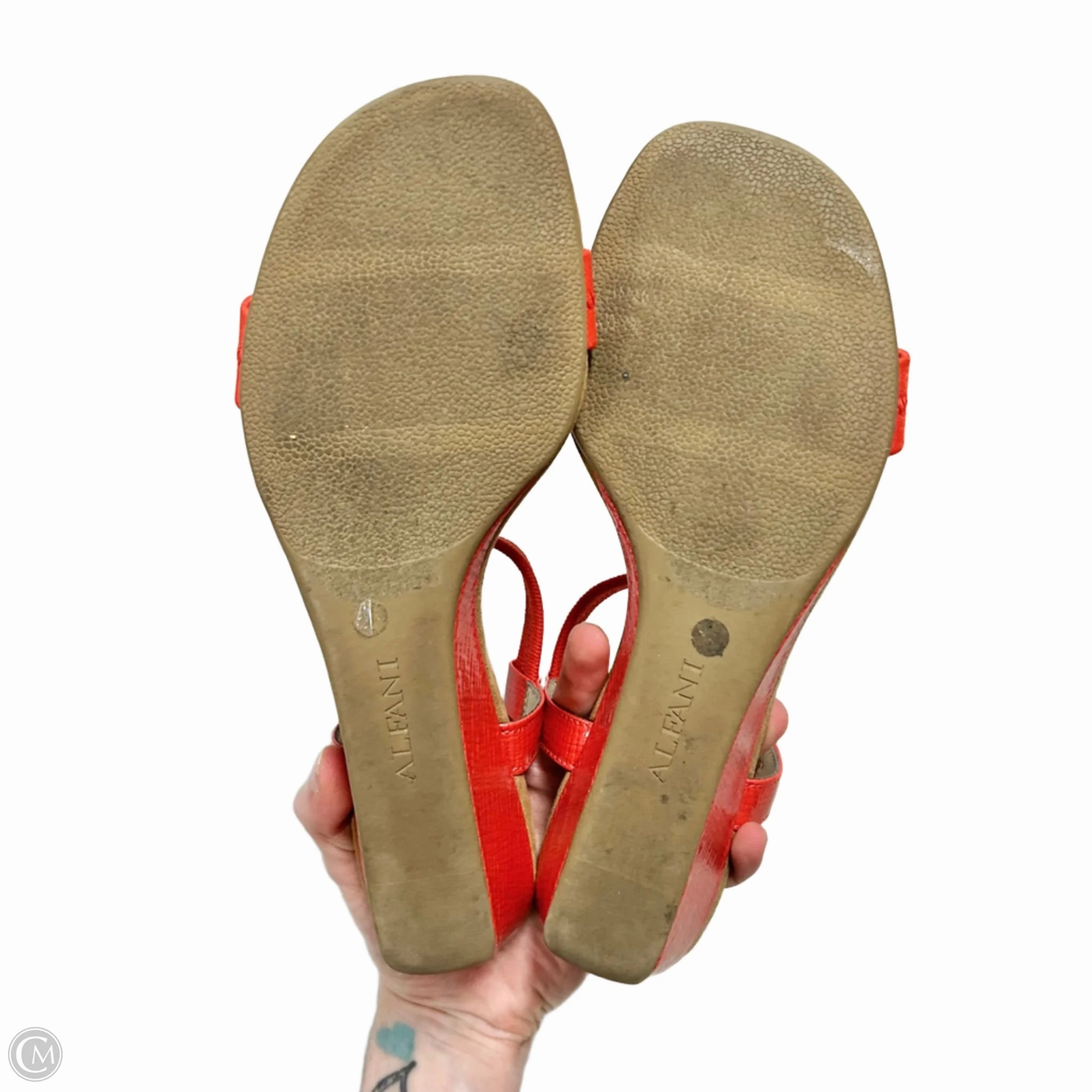 Sandals Heels Wedge By Alfani In Orange, Size: 9