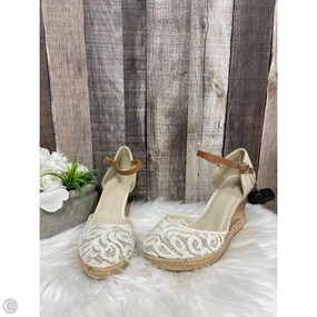 Sandals Heels Wedge By Apt 9 In Cream, Size: 8.5