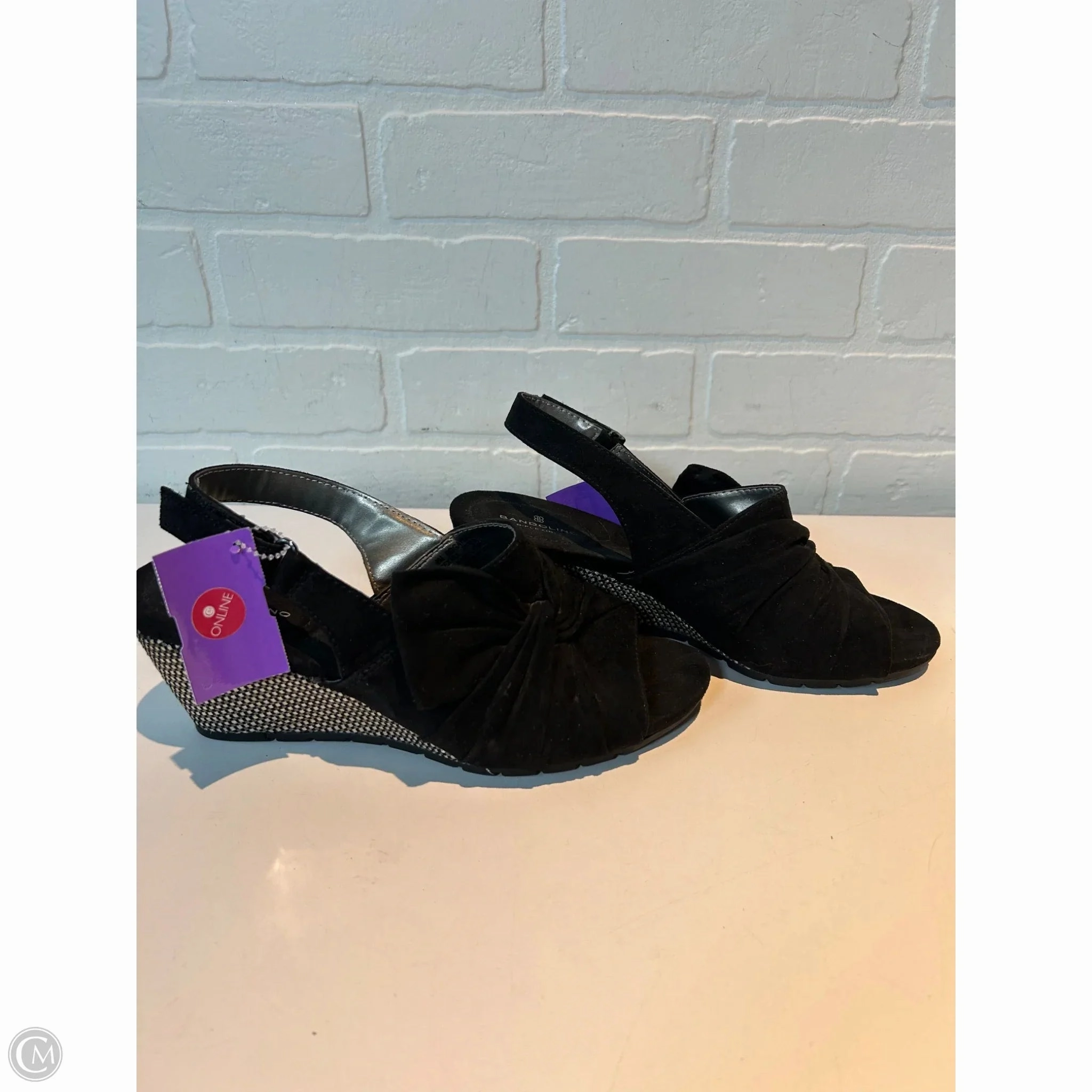 Sandals Heels Wedge By Bandolino In Black, Size: 7