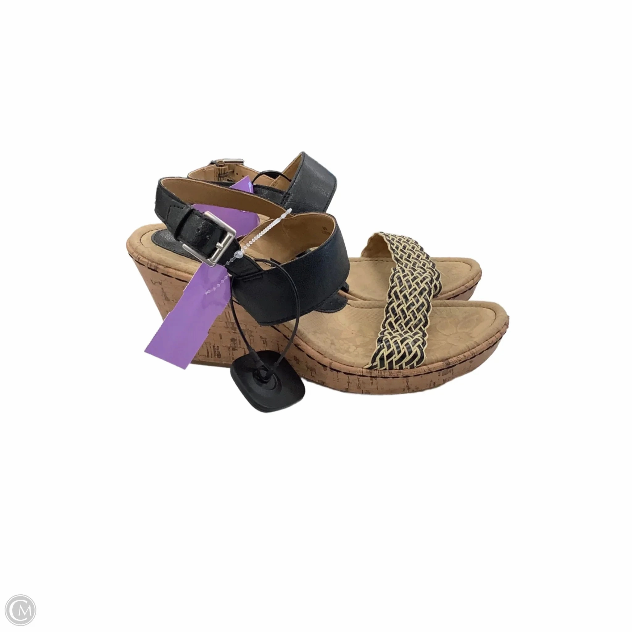 Sandals Heels Wedge By Boc In Black, Size: 9