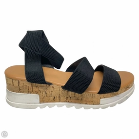 Sandals Heels Wedge By Clothes Mentor In Black, Size: 6.5
