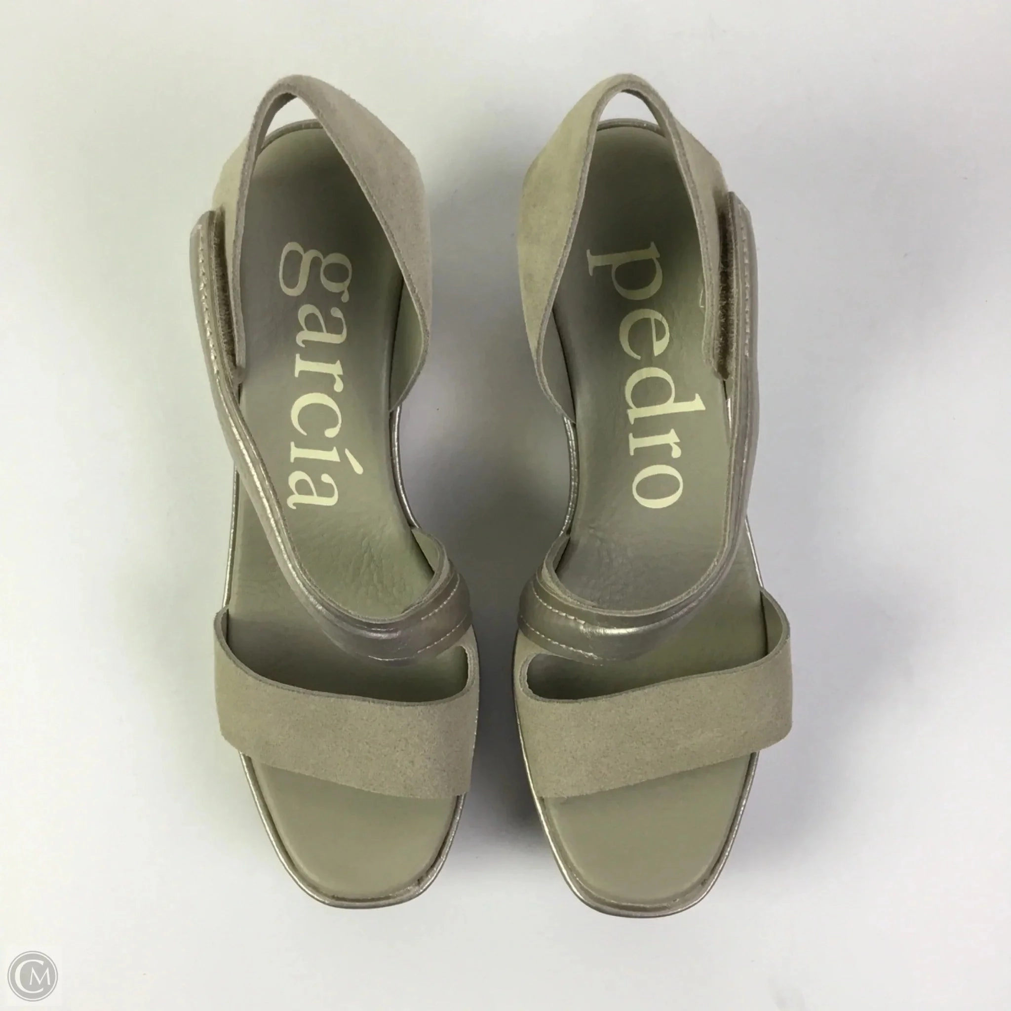 Sandals Heels Wedge By Cma In Grey, Size: 8.5