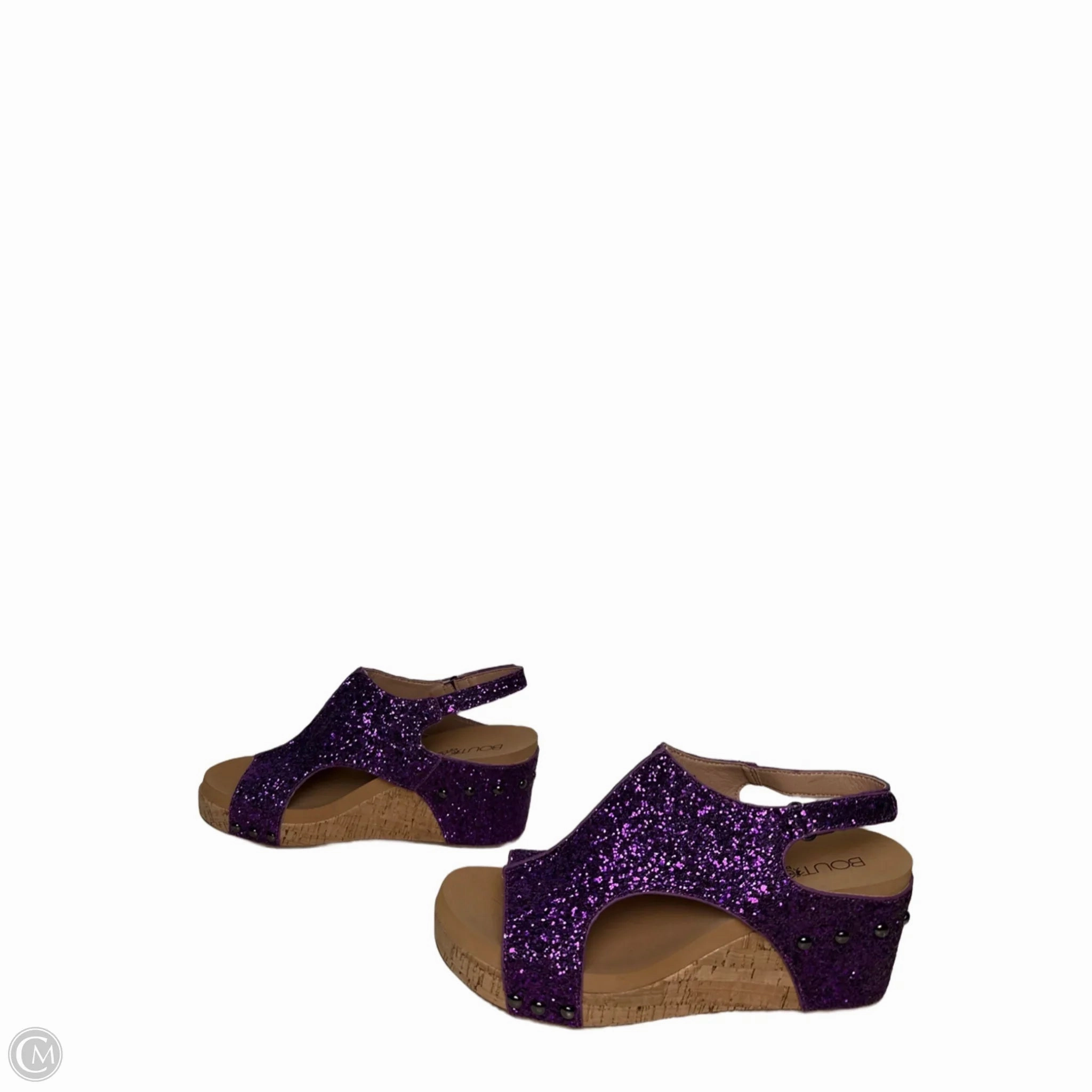 Sandals Heels Wedge By Corkys In Purple, Size: 9