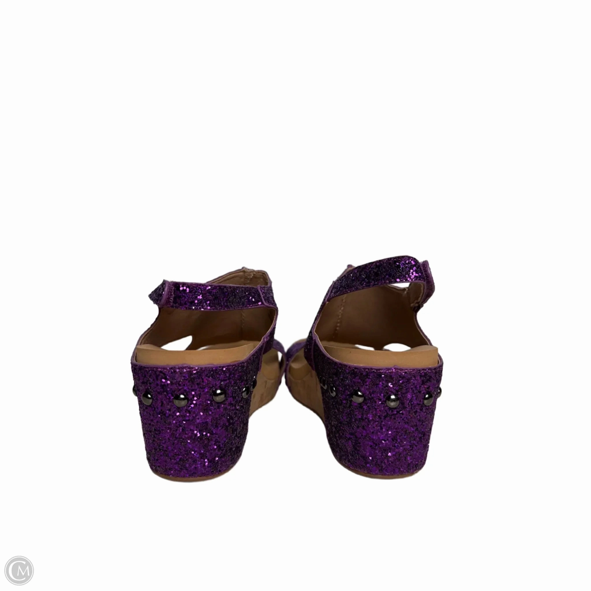 Sandals Heels Wedge By Corkys In Purple, Size: 9