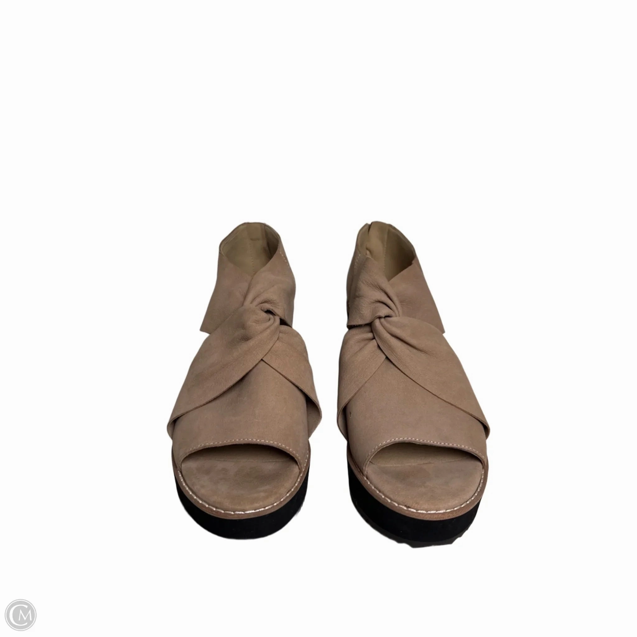 Sandals Heels Wedge By Eileen Fisher In Tan, Size: 9.5