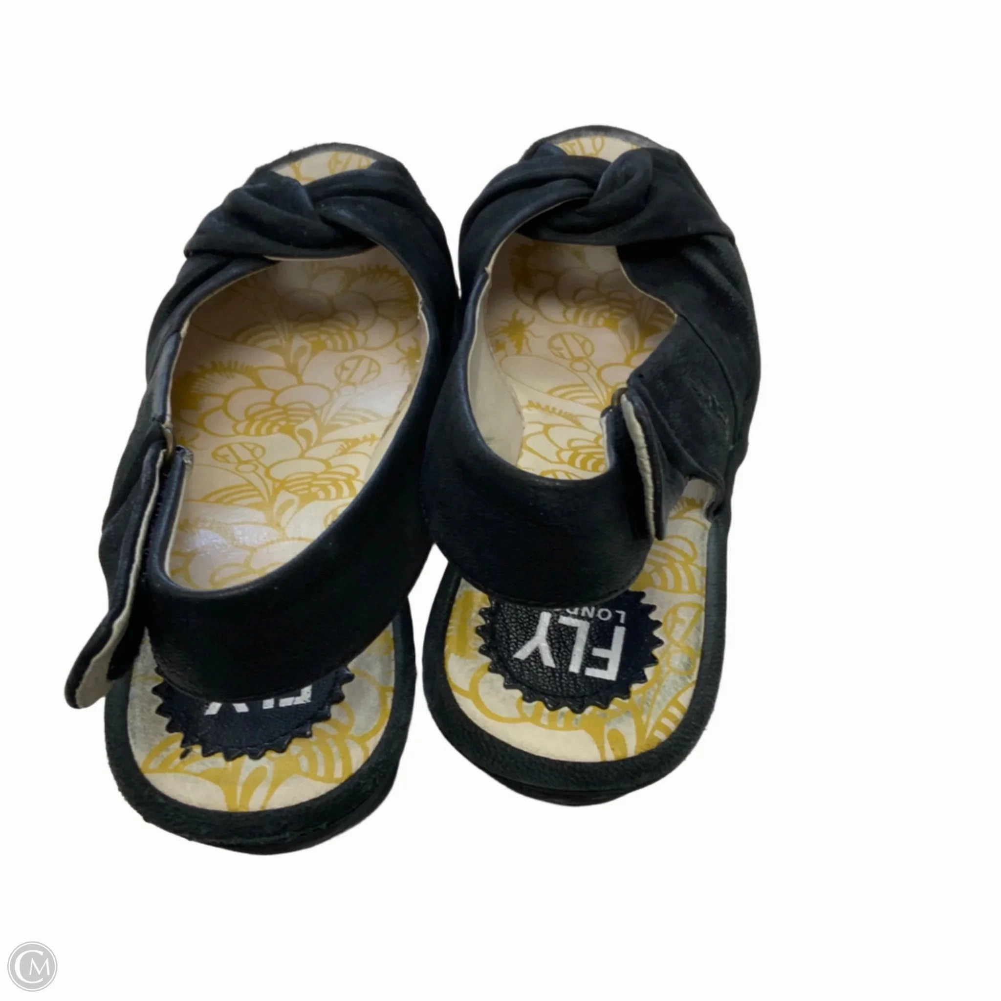 Sandals Heels Wedge By Fly London In Black, Size: 10