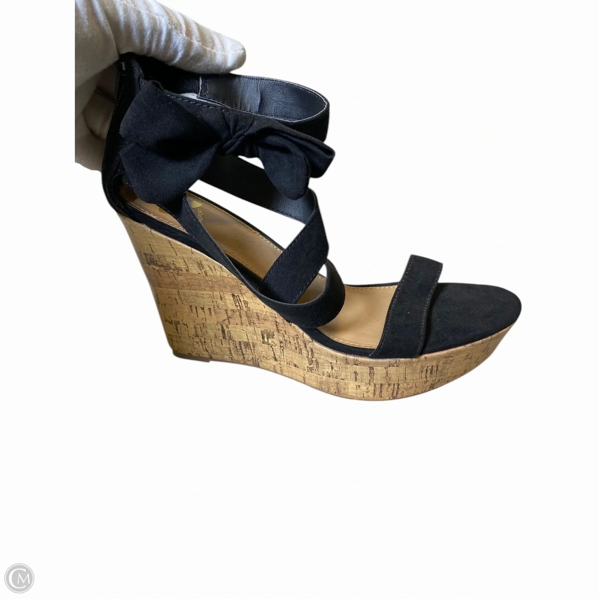 Sandals Heels Wedge By Report In Black, Size: 7.5