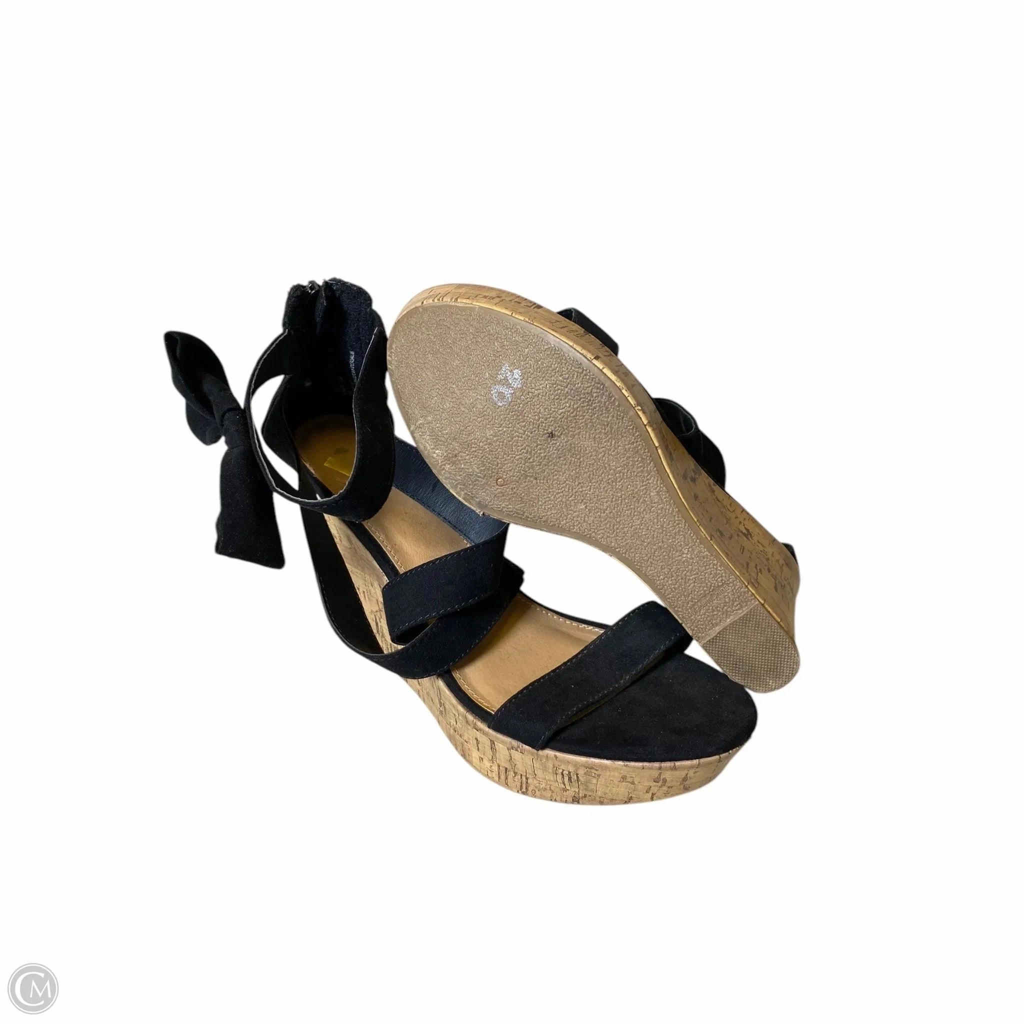 Sandals Heels Wedge By Report In Black, Size: 7.5