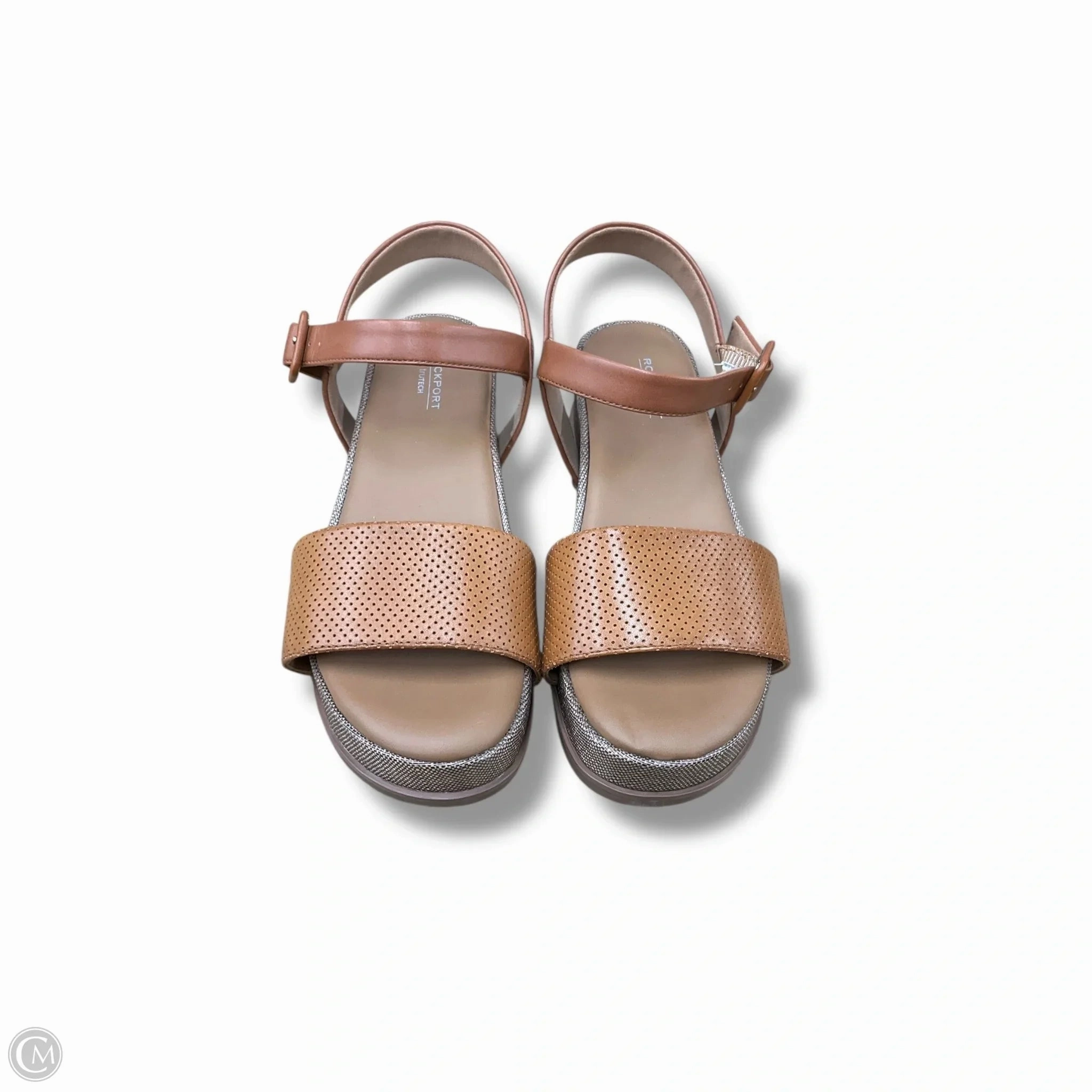 Sandals Heels Wedge By Rockport In Tan, Size: 6.5