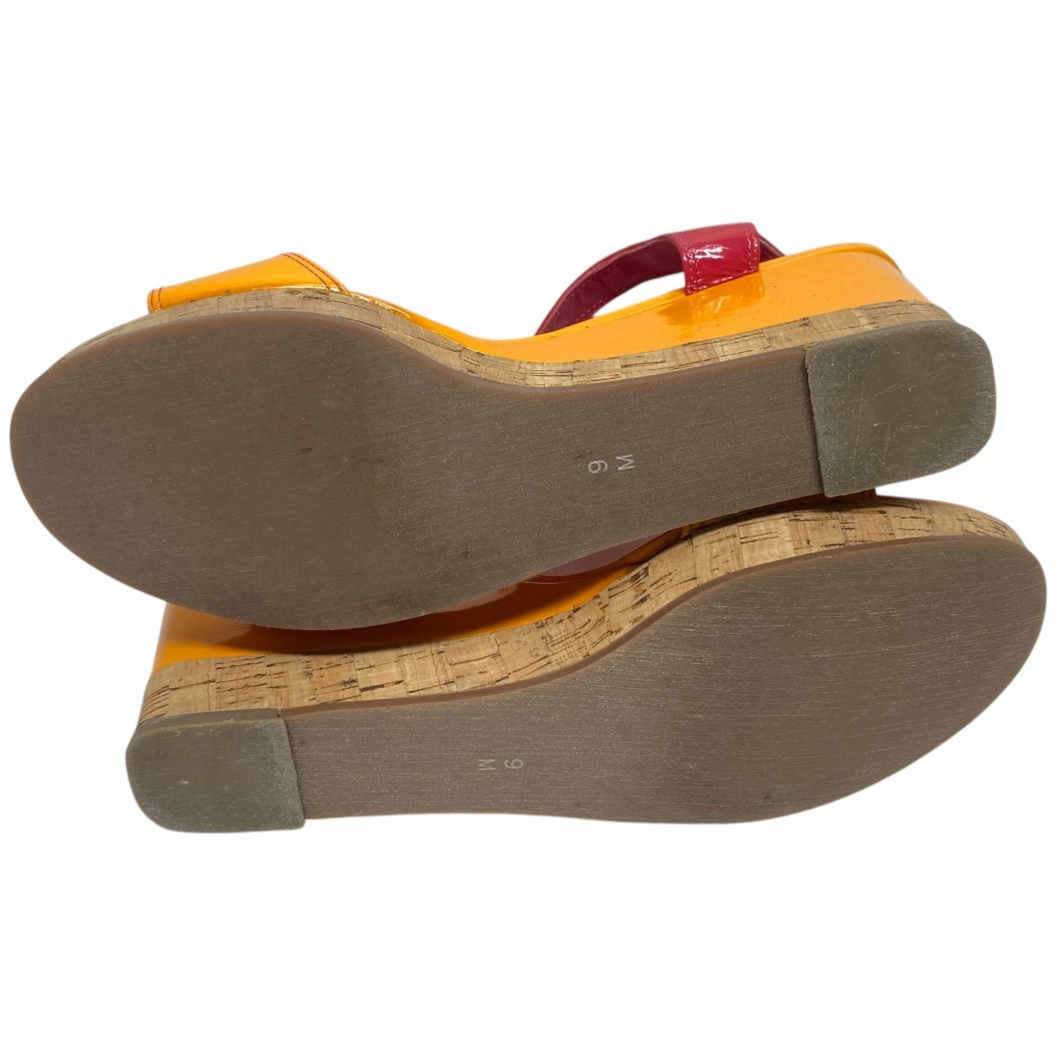 Sandals Heels Wedge By Vaneli In Orange & Pink, Size: 9