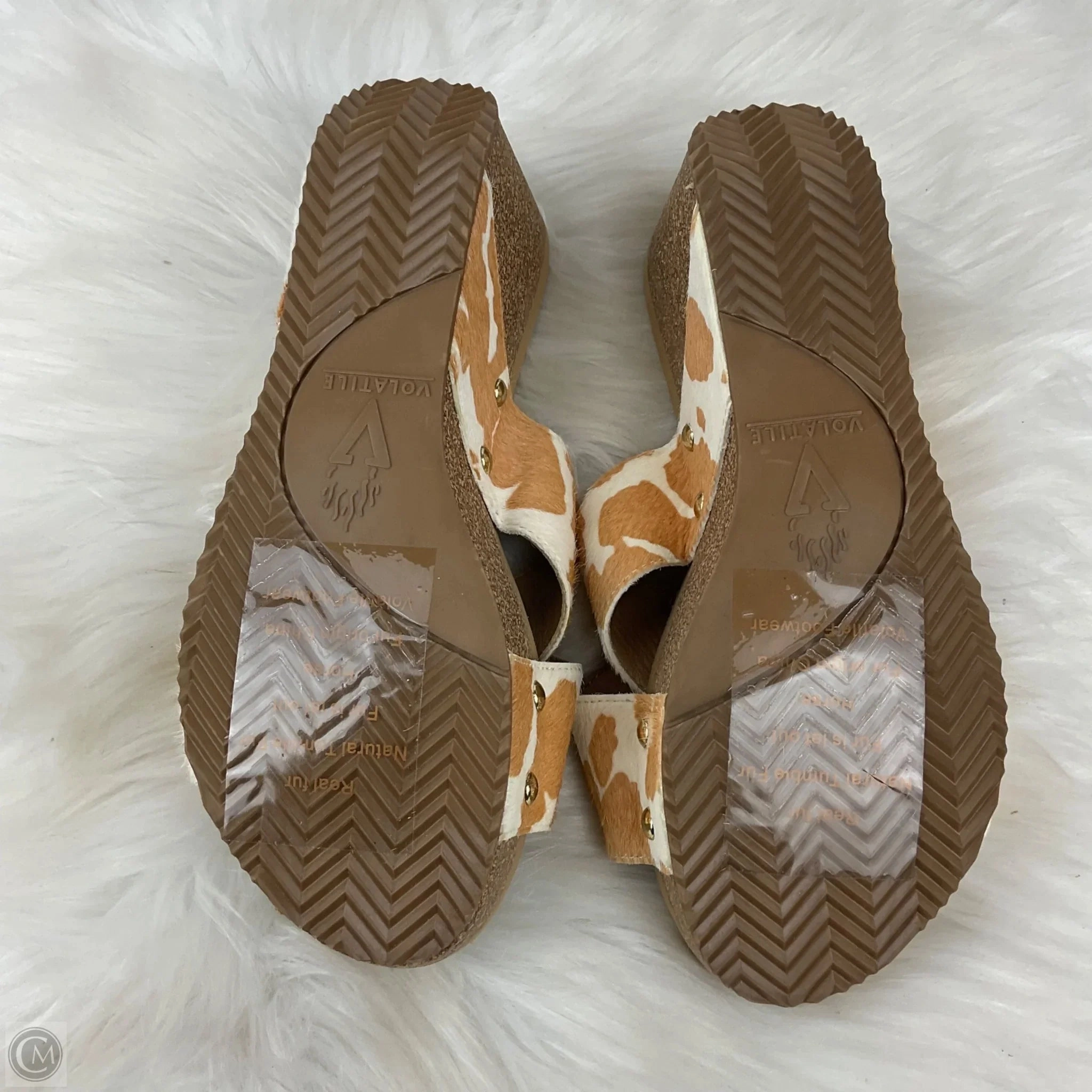 Sandals Heels Wedge By Volatile In Animal Print, Size: 6
