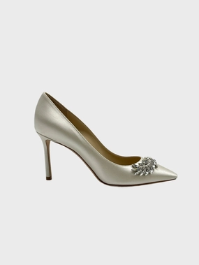 Satin Crystals Pumps