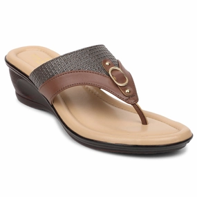 Senorita Brown Casual Wedge Heel Sandal For Women LNF-4 By Liberty