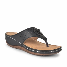 Senorita Casual Black Slipper For Women LAF-756 By Liberty
