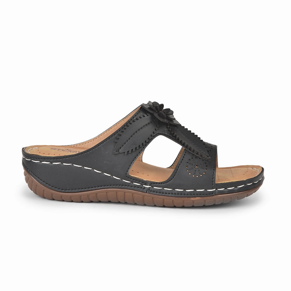 Senorita Casual (Black) Slippers For Women LAF-755 By Liberty