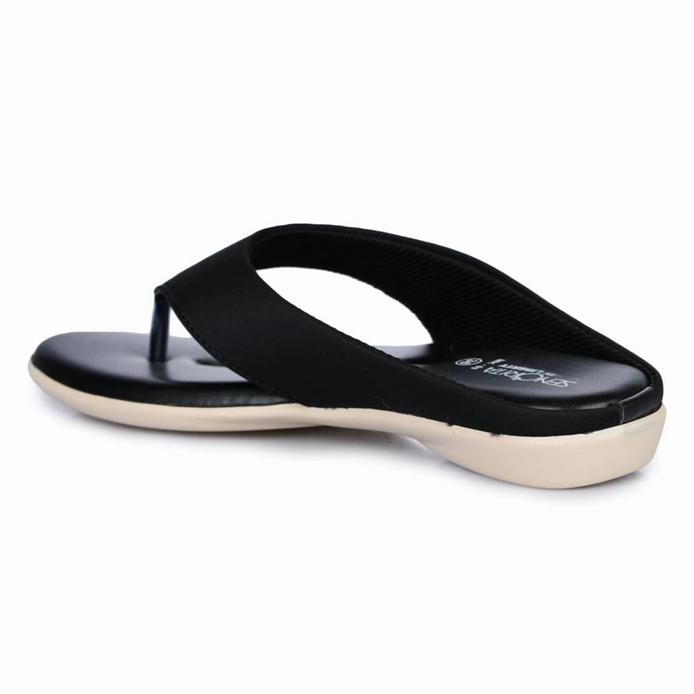Senorita Casual (Black) Slippers For Women MK-09 By Liberty