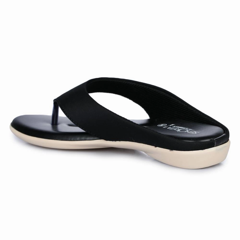 Senorita Casual (Black) Slippers For Women MK-09 By Liberty