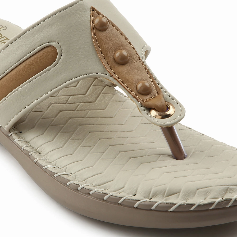 Senorita Cream Casual Slipper For Women S624-02 By Liberty