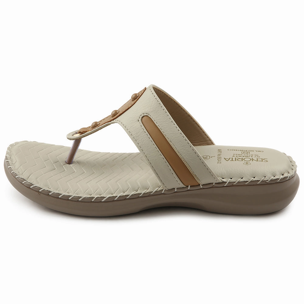 Senorita Cream Casual Slipper For Women S624-02 By Liberty