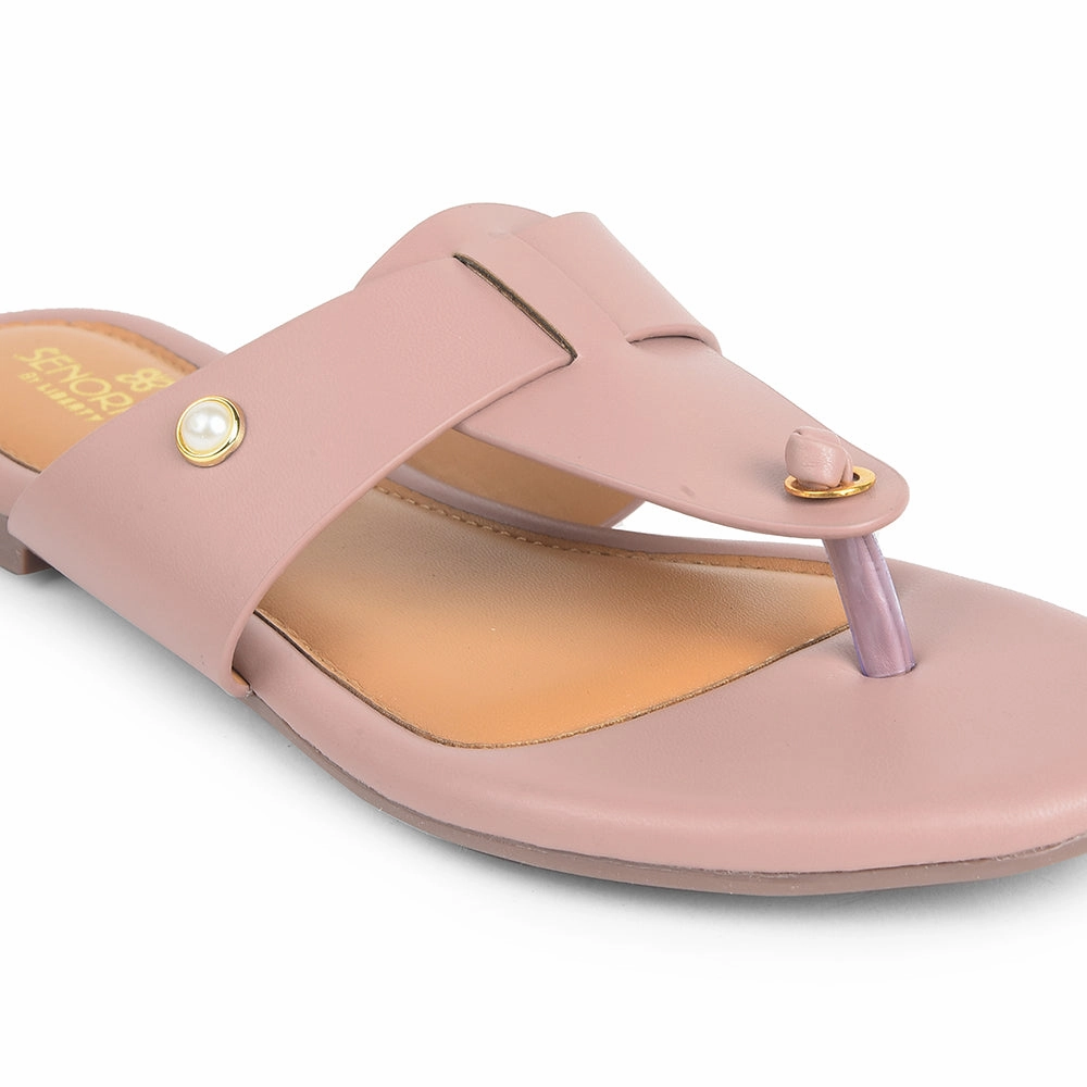 Senorita Peach Casual Slipper For Women DFL-103 By Liberty