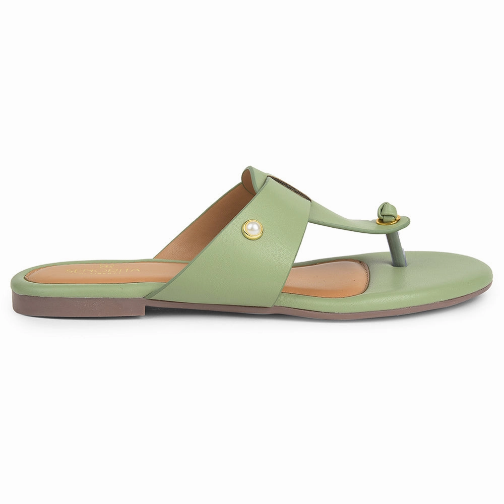 Senorita Sea Green Casual Slipper For Women DFL-103 By Liberty
