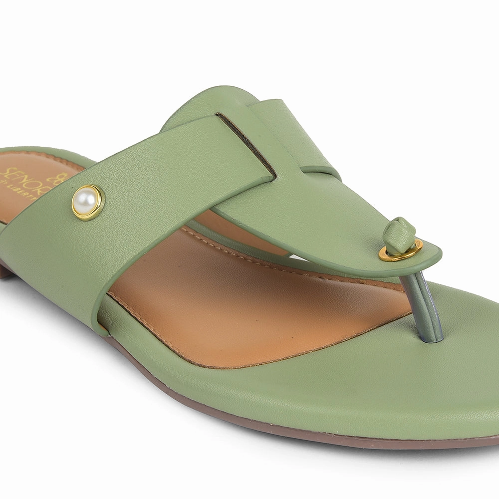 Senorita Sea Green Casual Slipper For Women DFL-103 By Liberty
