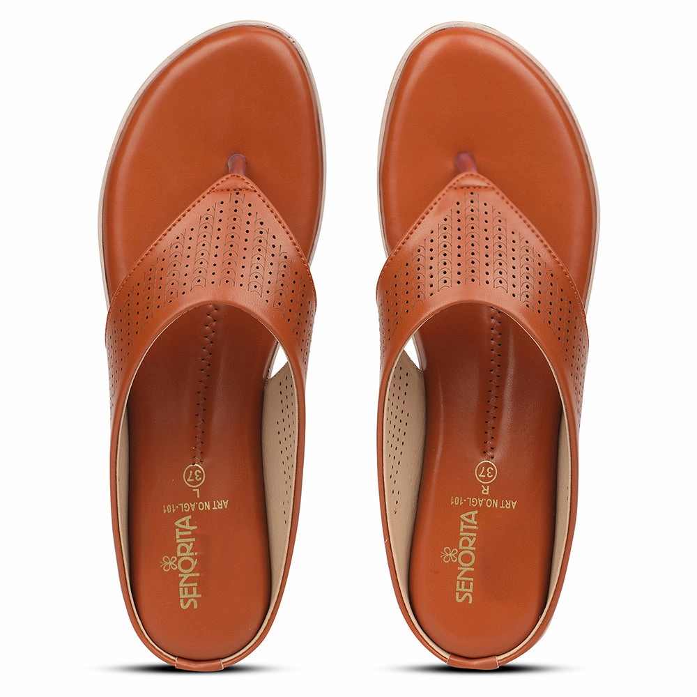 Senorita Tan Casual Slipper For Women AGL-101 By Liberty