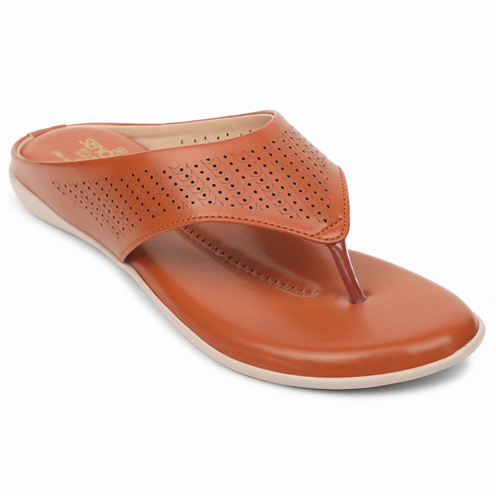 Senorita Tan Casual Slipper For Women AGL-101 By Liberty
