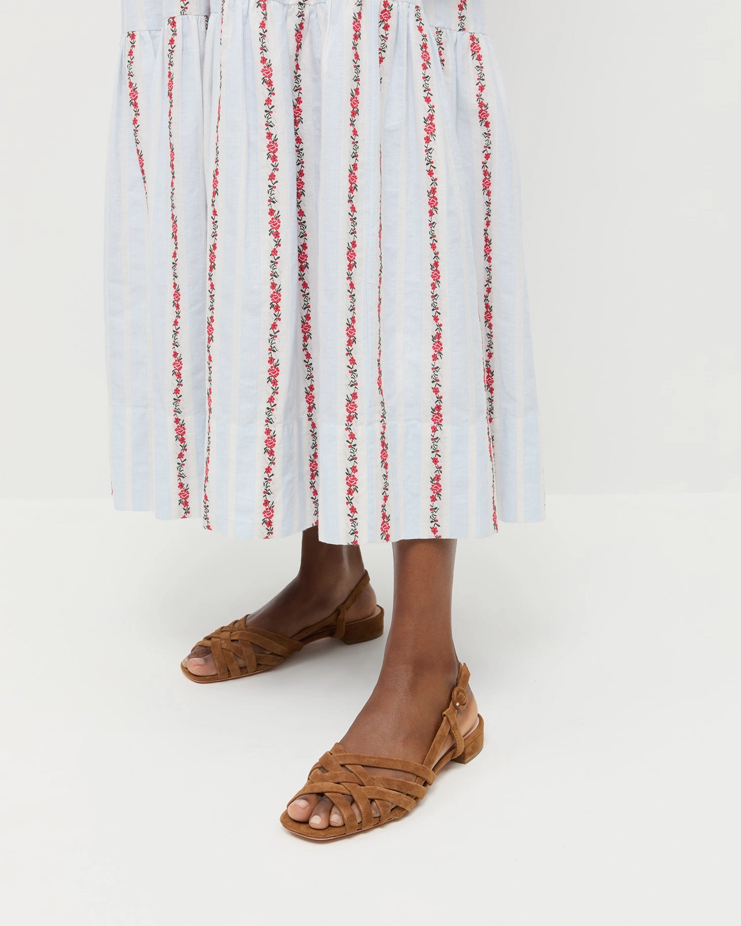 Shelly Cacao Suede Flat Sandal