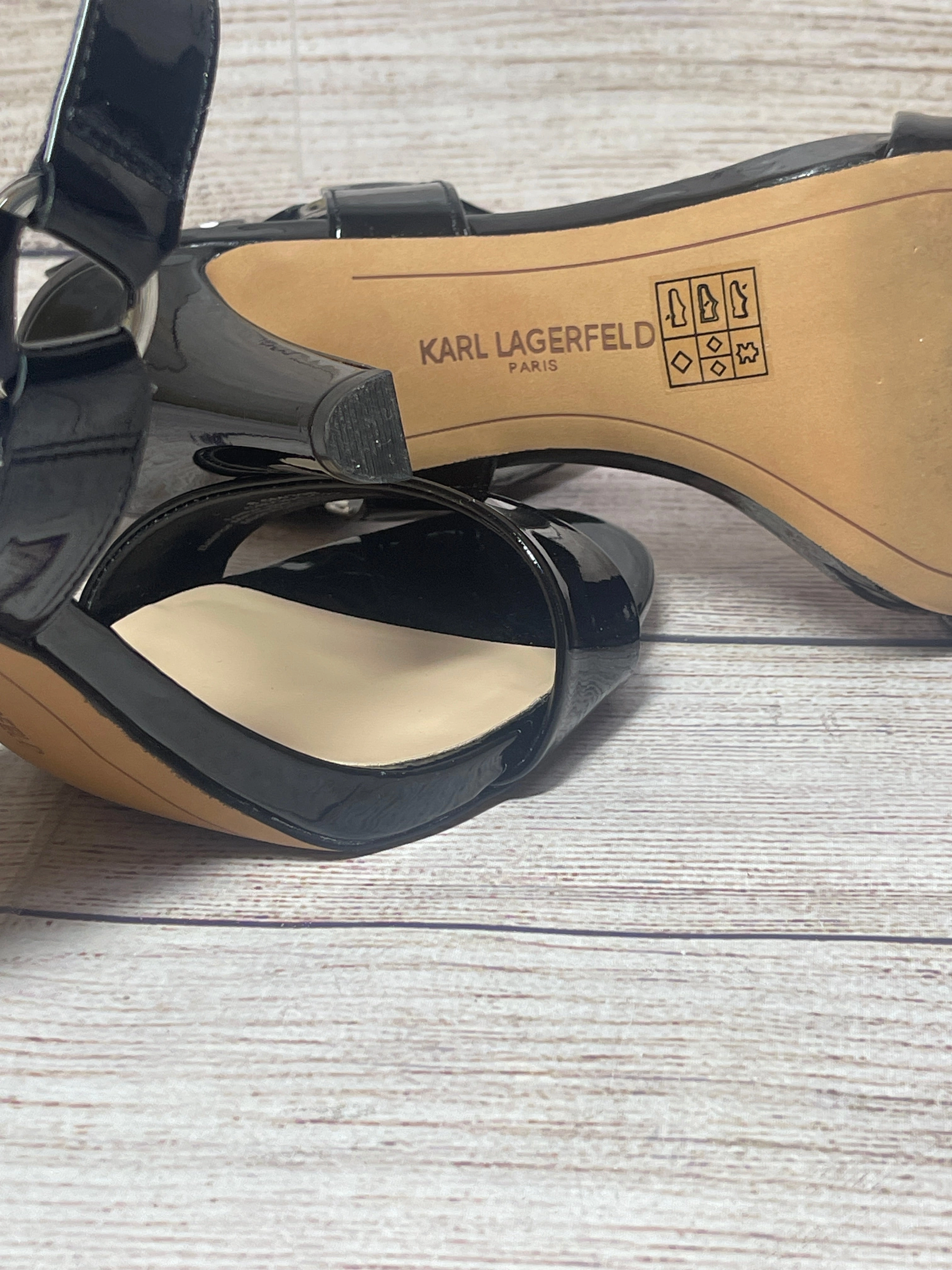 Shoes Designer By Karl Lagerfeld In Black, Size: 8.5