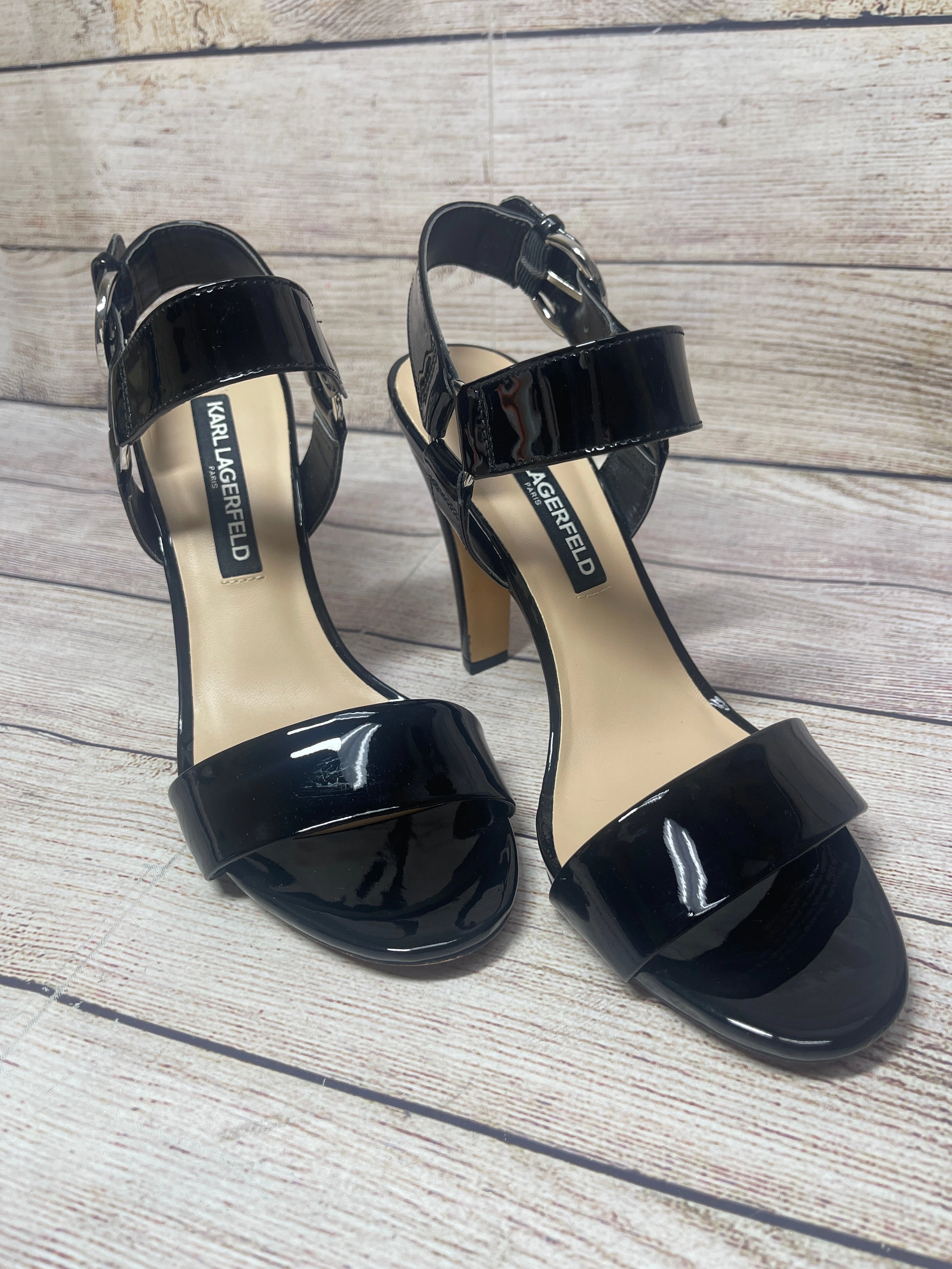 Shoes Designer By Karl Lagerfeld In Black, Size: 8.5