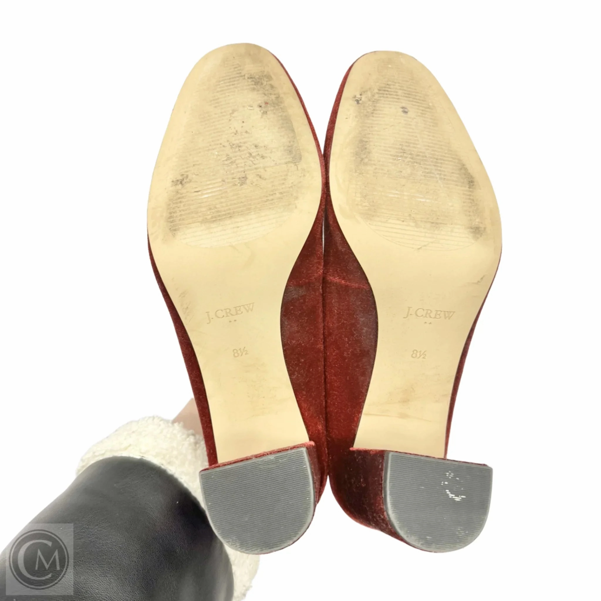 Shoes Heels Block By J. Crew In Maroon, Size: 8.5
