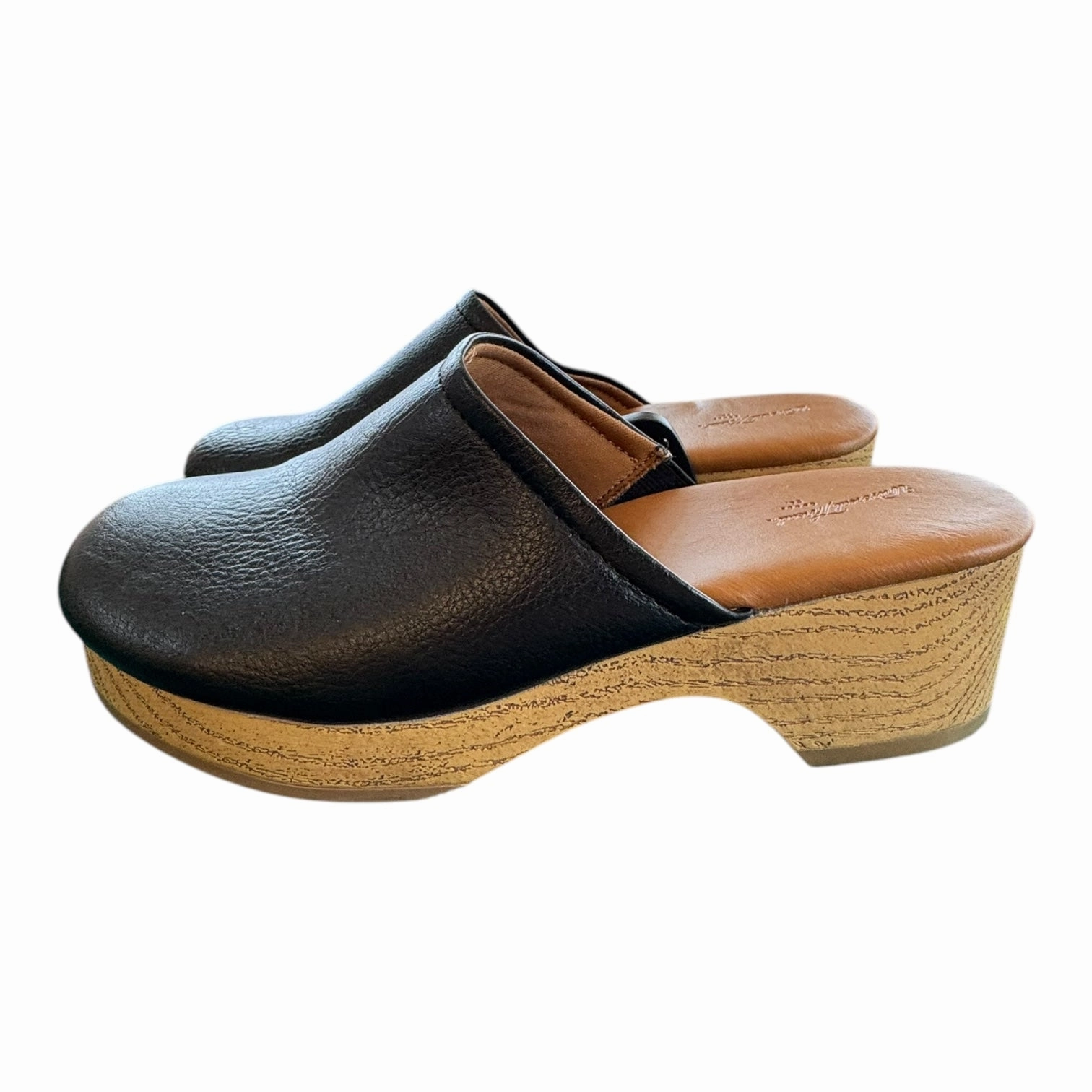 Shoes Heels Block By Universal Thread In Black & Brown, Size:7