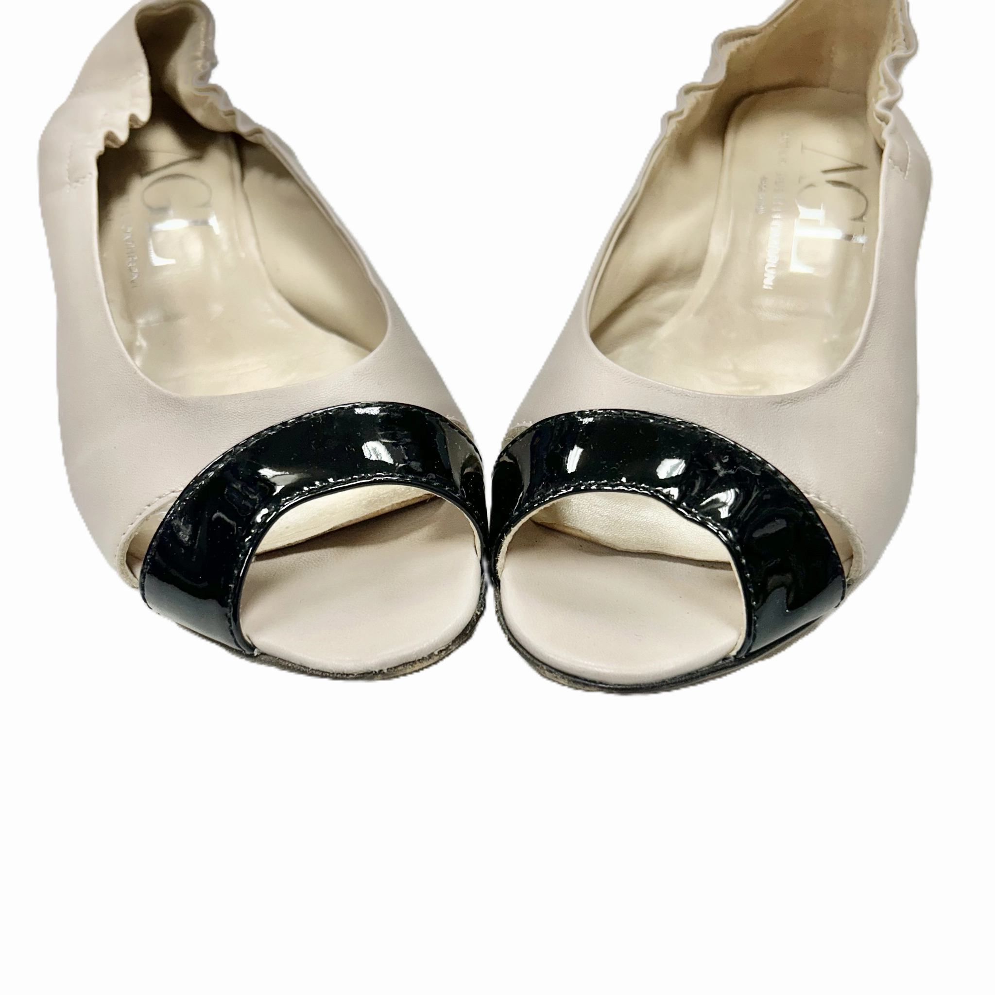 Shoes Heels Wedge By Agl In Black & Taupe, Size: 7.5