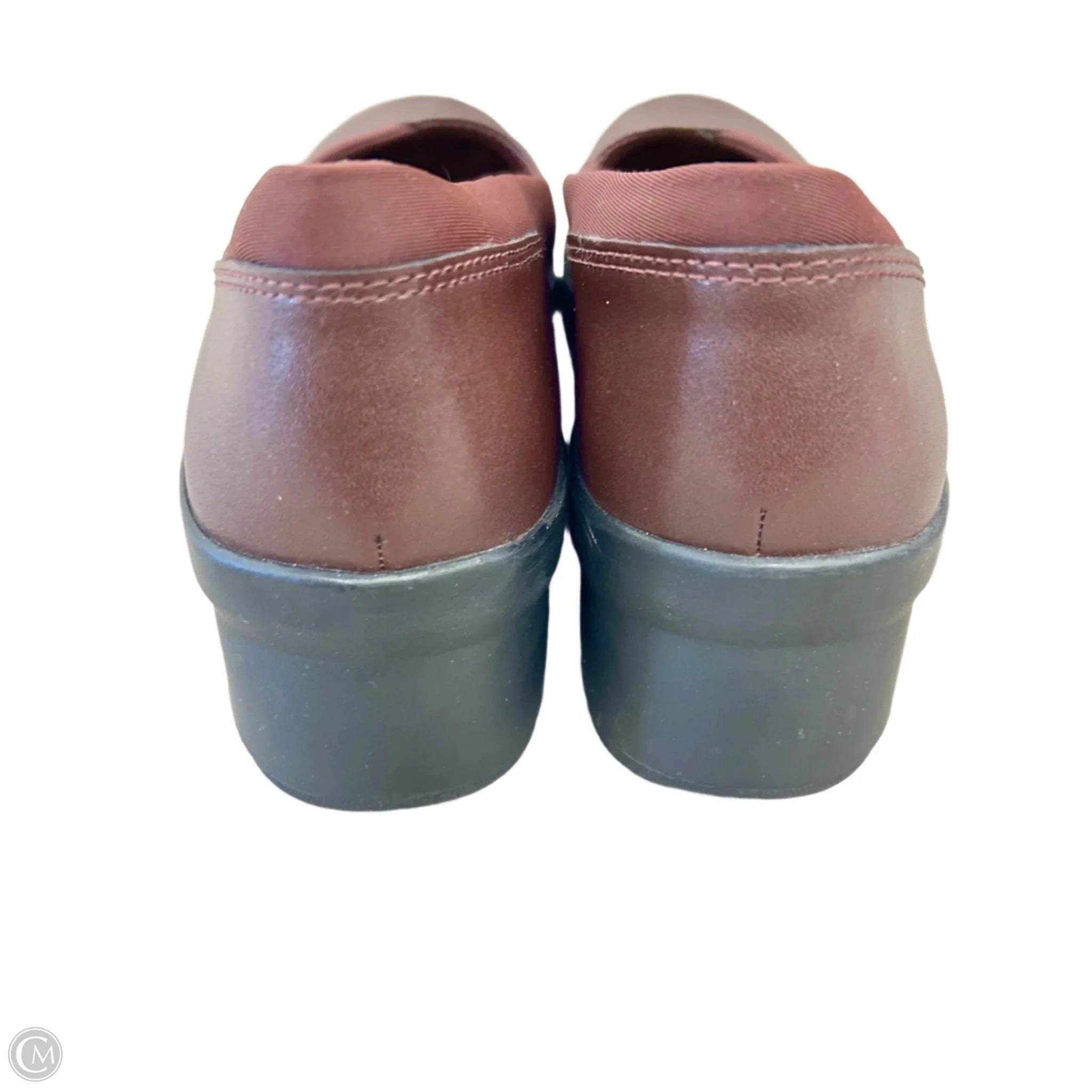 Shoes Heels Wedge By Clarks In Maroon, Size: 8