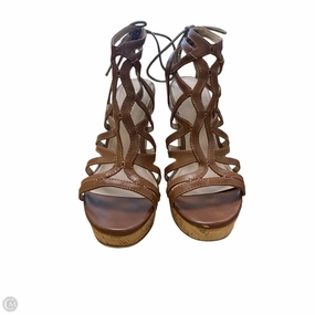Shoes Heels Wedge By Guess In Brown, Size: 8.5