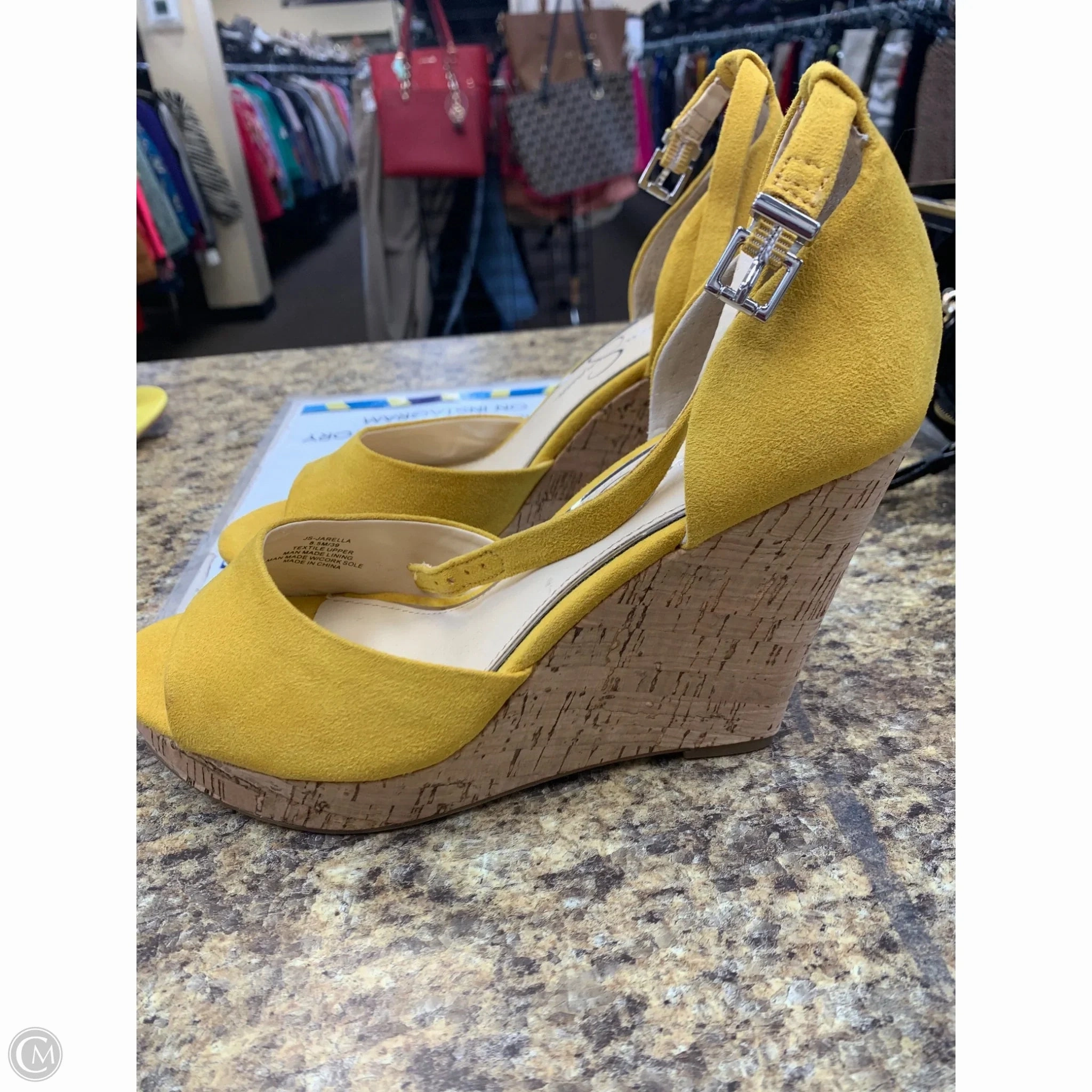 Shoes Heels Wedge By Jessica Simpson In Yellow, Size: 8.5