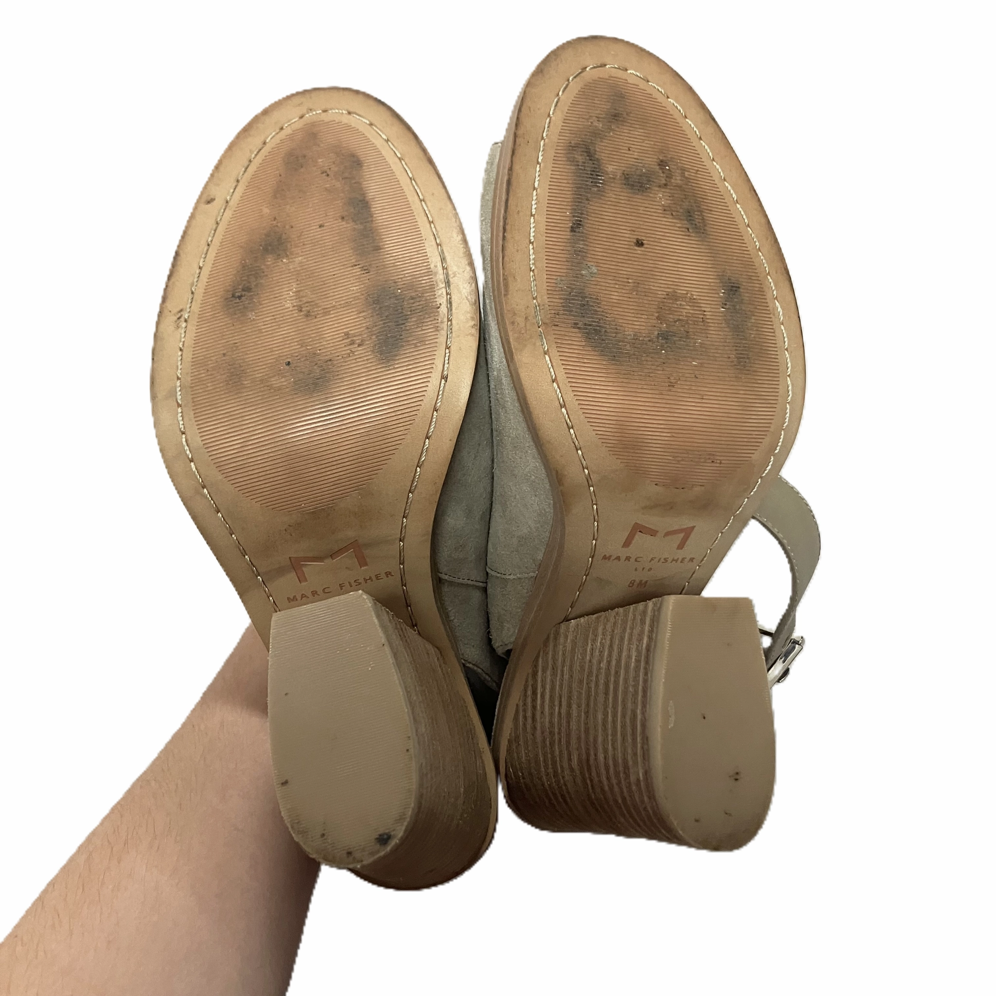 Shoes Heels Wedge By Marc Fisher In Taupe, Size: 8