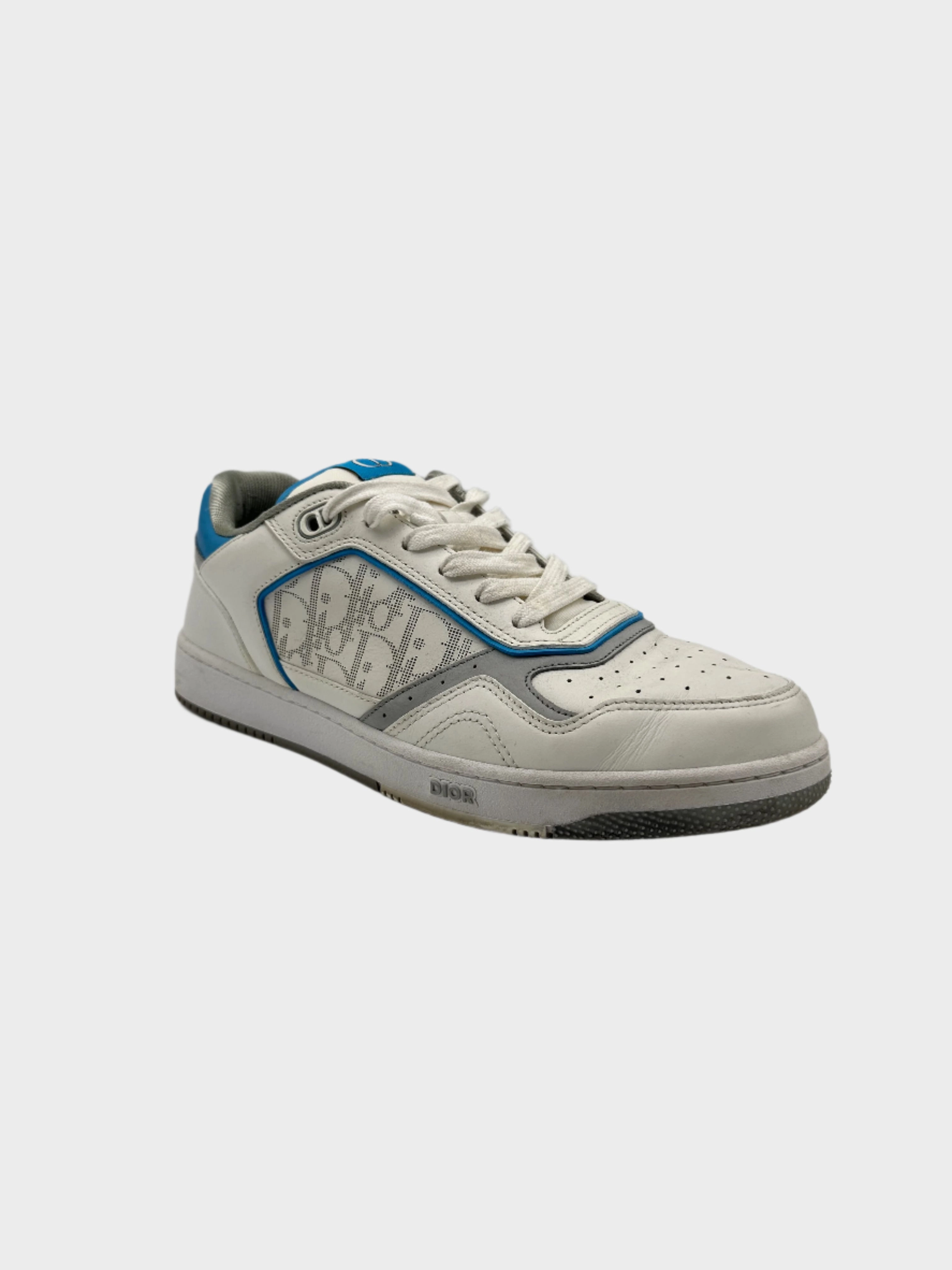 Sneakers Dior B27 Low-Top Bianco Con Dettagli Azzurri
