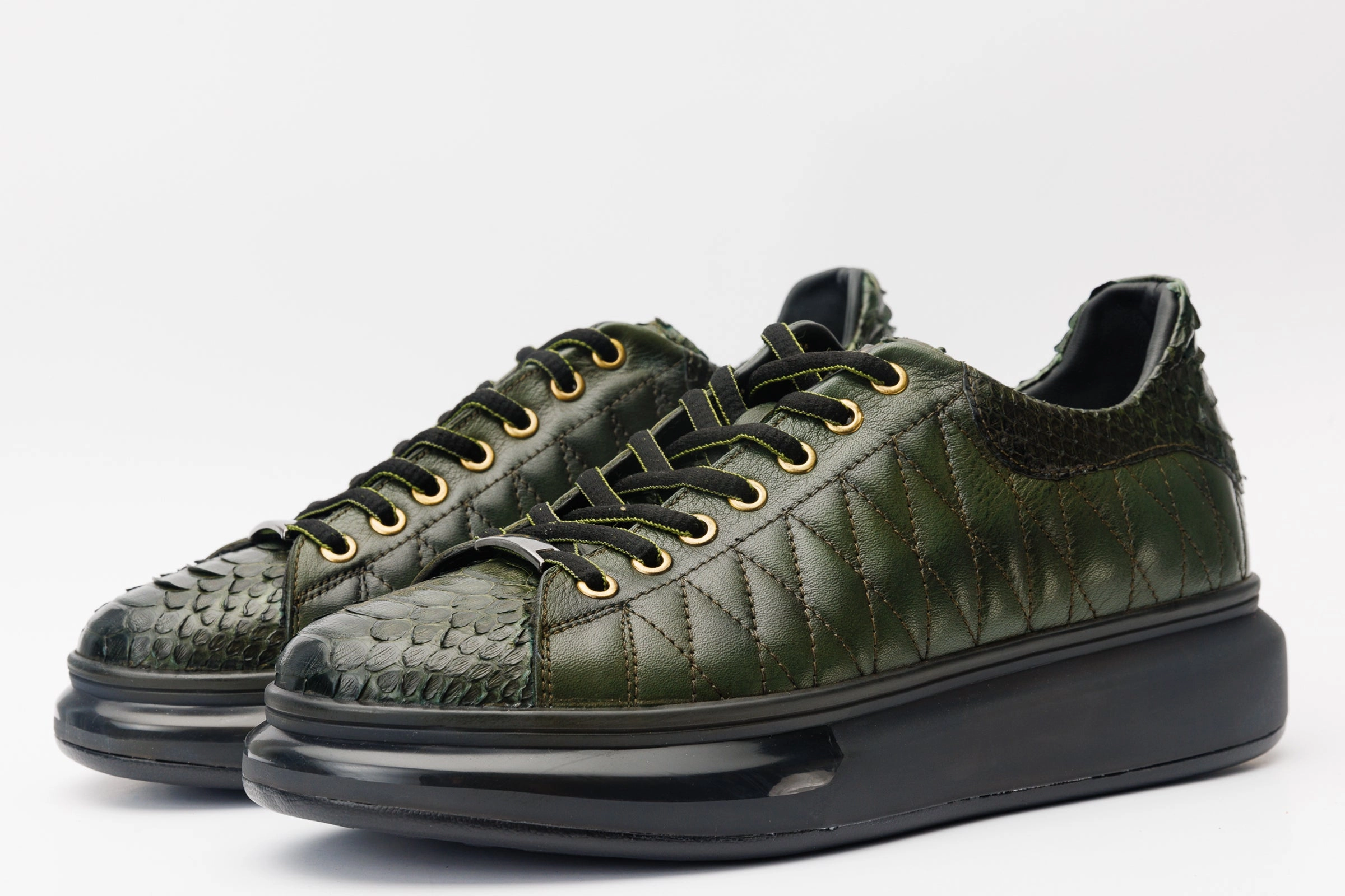 The Adler Green Snk Leather Men Sneaker Limited Edition