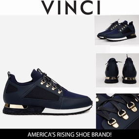 The Emir Navy Leather Men Sneaker