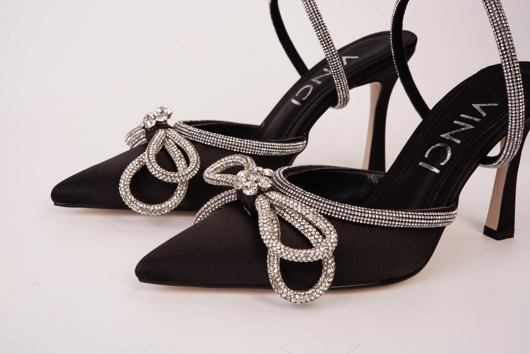 The Floransa Black Leather Pointy Toe Ankle Strap Women Sandal Final Sale!
