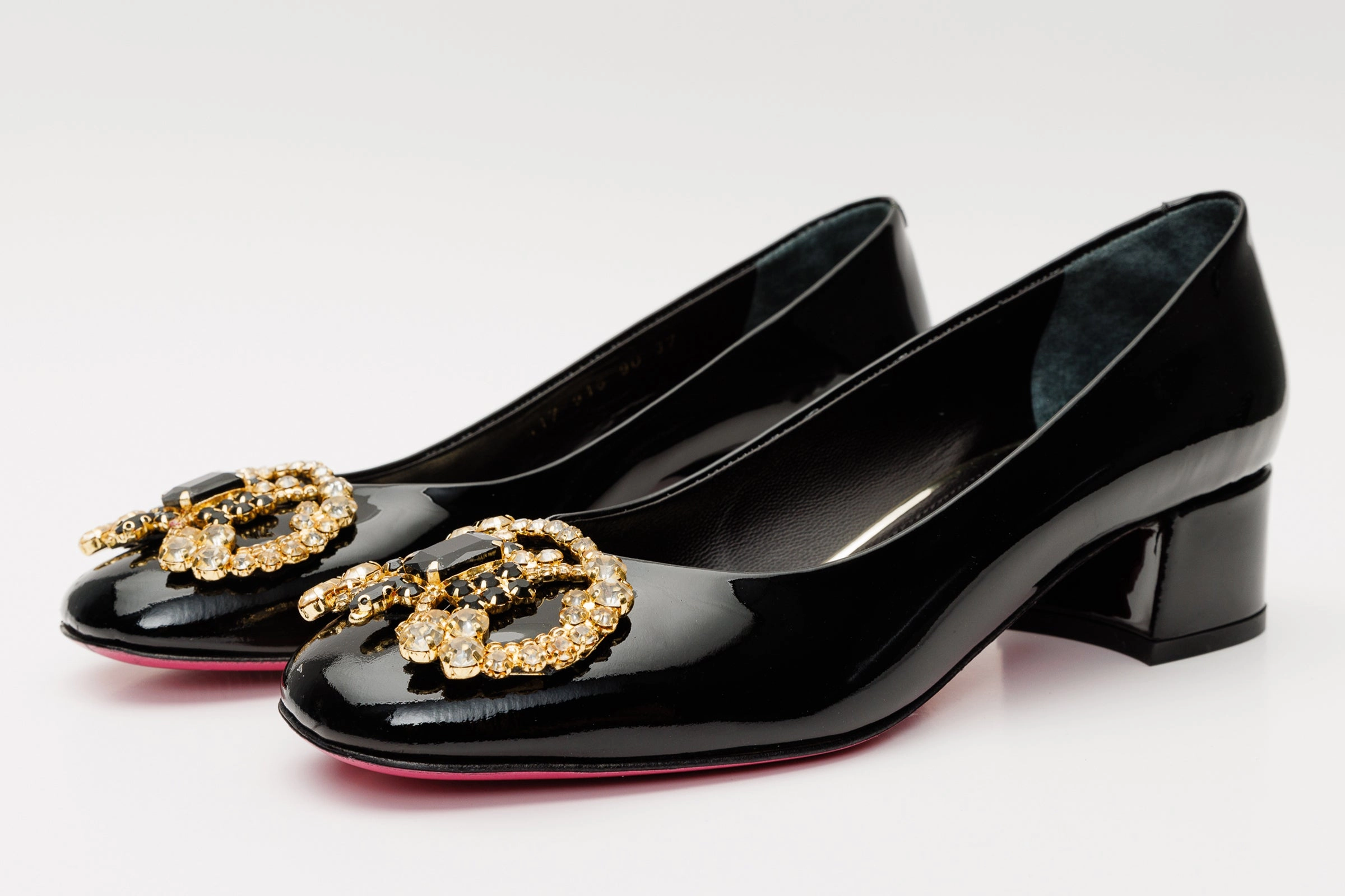 The Foggia Black Leather Block Heel Pump Women Shoe