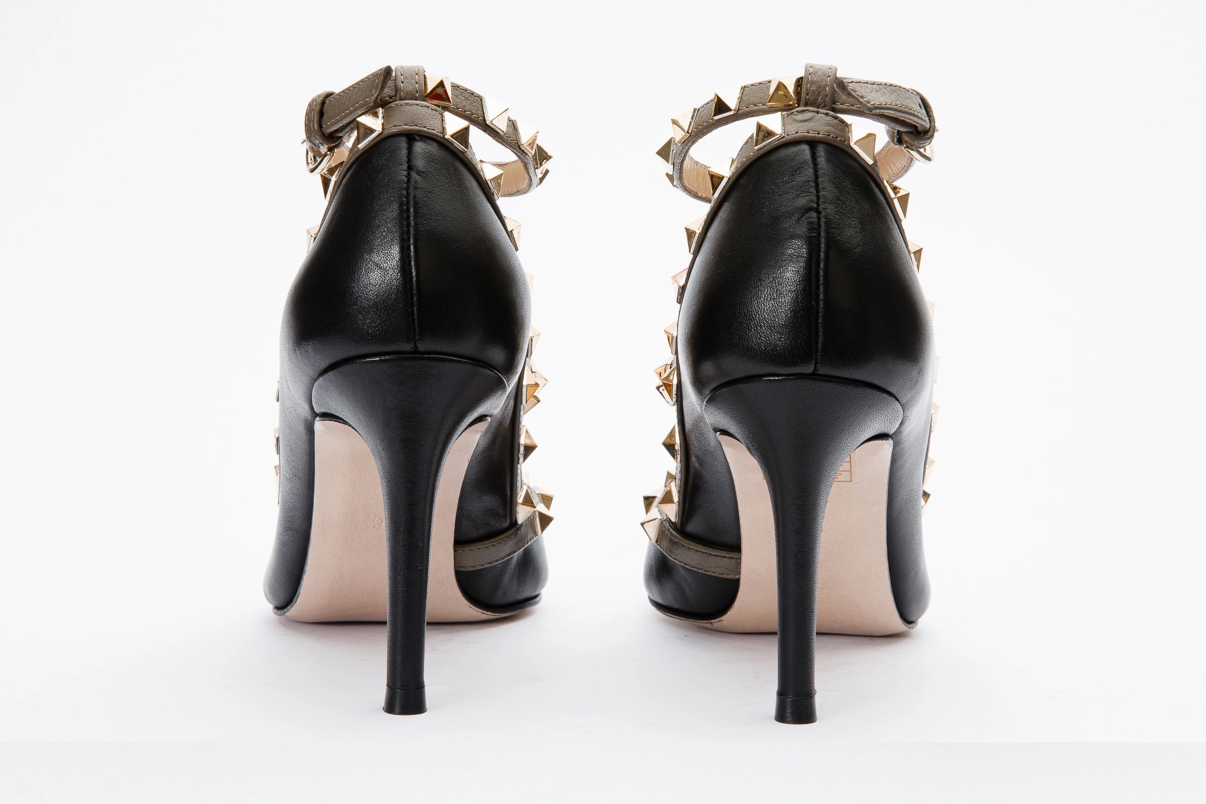 The Lulka Black Spike Leather Pump Women Shoe