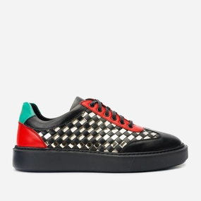 The Messina Black & Gold Woven Leather Men Sneaker Final Sale!